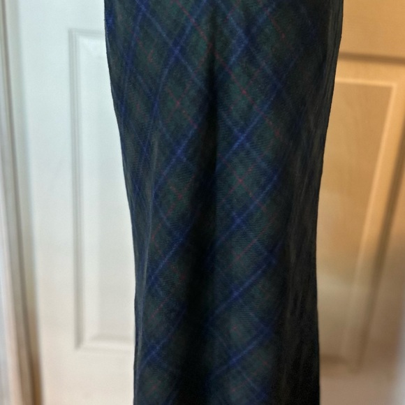 Michele Wool Blend Scottish Style Green Plaid Midi Skirt Size 10 - Picture 9 of 14